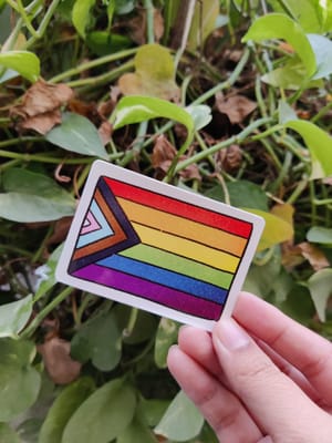 Progressive flag sticker